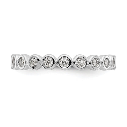 1/2 Ct. Bezel Set Diamond Eternity Wedding Band Ring in 14k White Gold