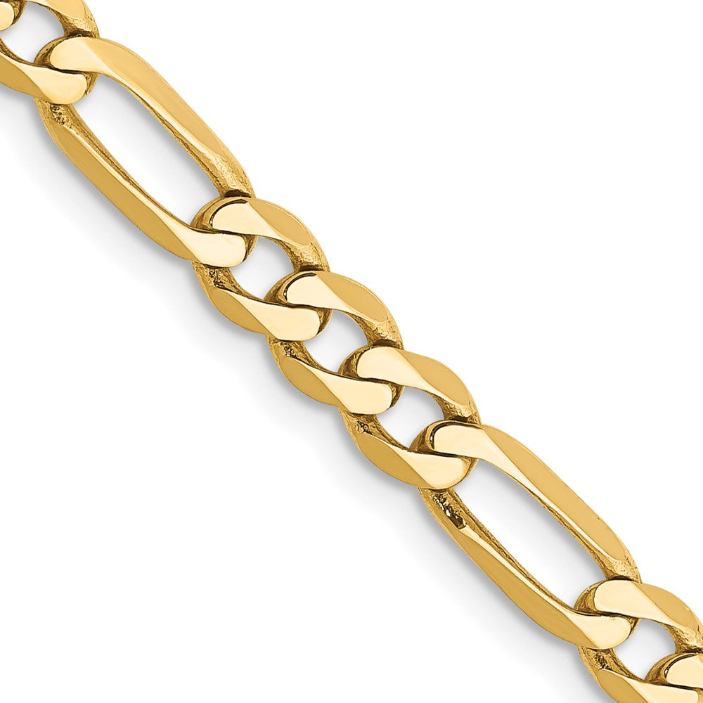 14K Yellow Gold 26 inch 4.75mm Flat Figaro with Lobster Clasp Chain Necklace