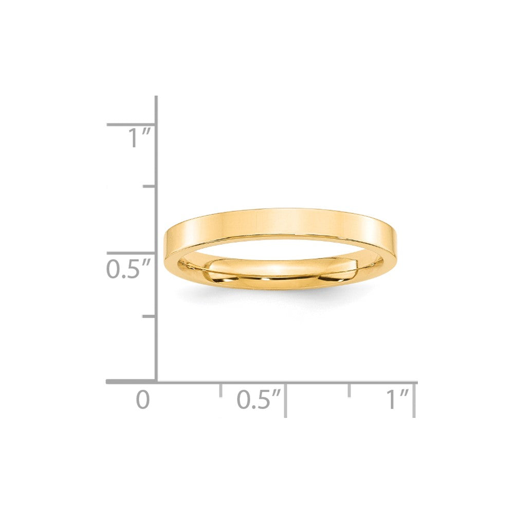 Solid 14K Yellow Gold 3mm Standard Flat Comfort Fit Men's/Women's Wedding Band Ring Size 12