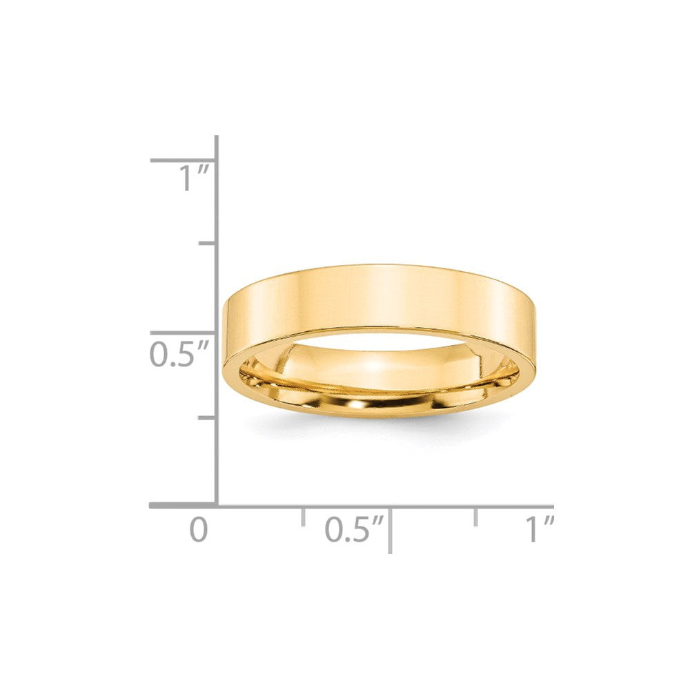 Solid 14K Yellow Gold 5mm Standard Flat Comfort Fit Men's/Women's Wedding Band Ring Size 9.5