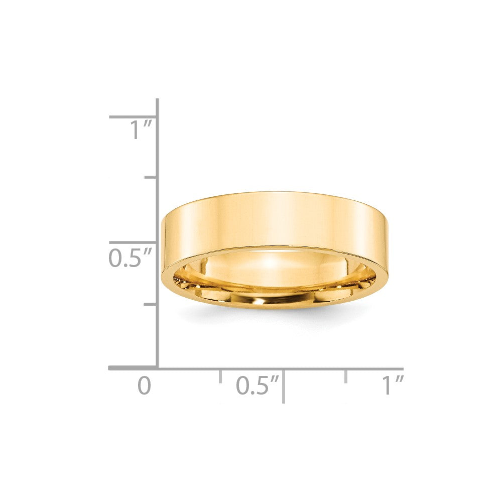 Solid 14K Yellow Gold 6mm Standard Flat Comfort Fit Men's/Women's Wedding Band Ring Size 4.5