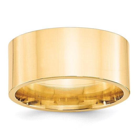 Solid 10K Yellow Gold 10mm Standard Flat Comfort Fit Men's/Women's Wedding Band Ring Size 5
