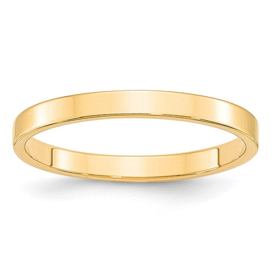 Solid 14K Yellow Gold 2.5mm Light Weight Flat Men's/Women's Wedding Band Ring Size 13.5