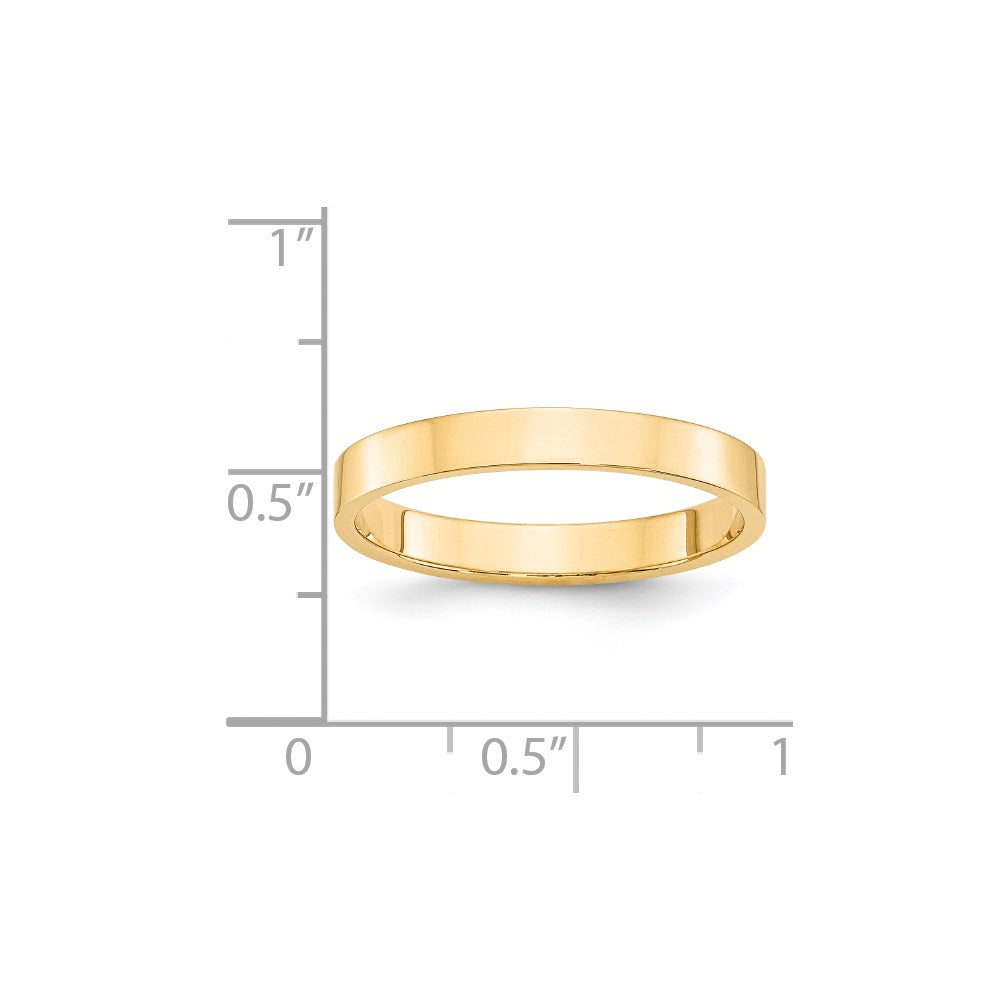 Solid 14K Yellow Gold 3mm Light Weight Flat Men's/Women's Wedding Band Ring Size 8