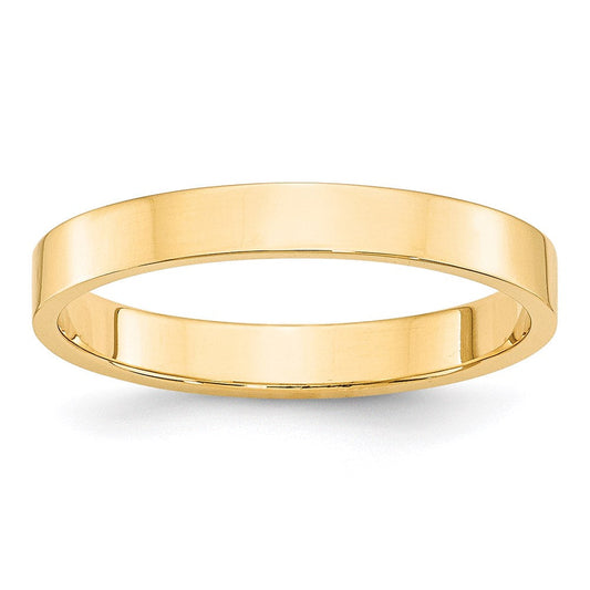 Solid 14K Yellow Gold 3mm Light Weight Flat Men's/Women's Wedding Band Ring Size 6