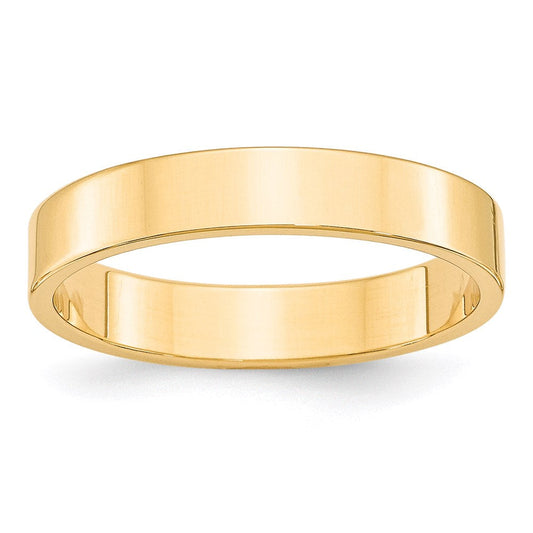 Solid 14K Yellow Gold 4mm Light Weight Flat Men's/Women's Wedding Band Ring Size 9.5