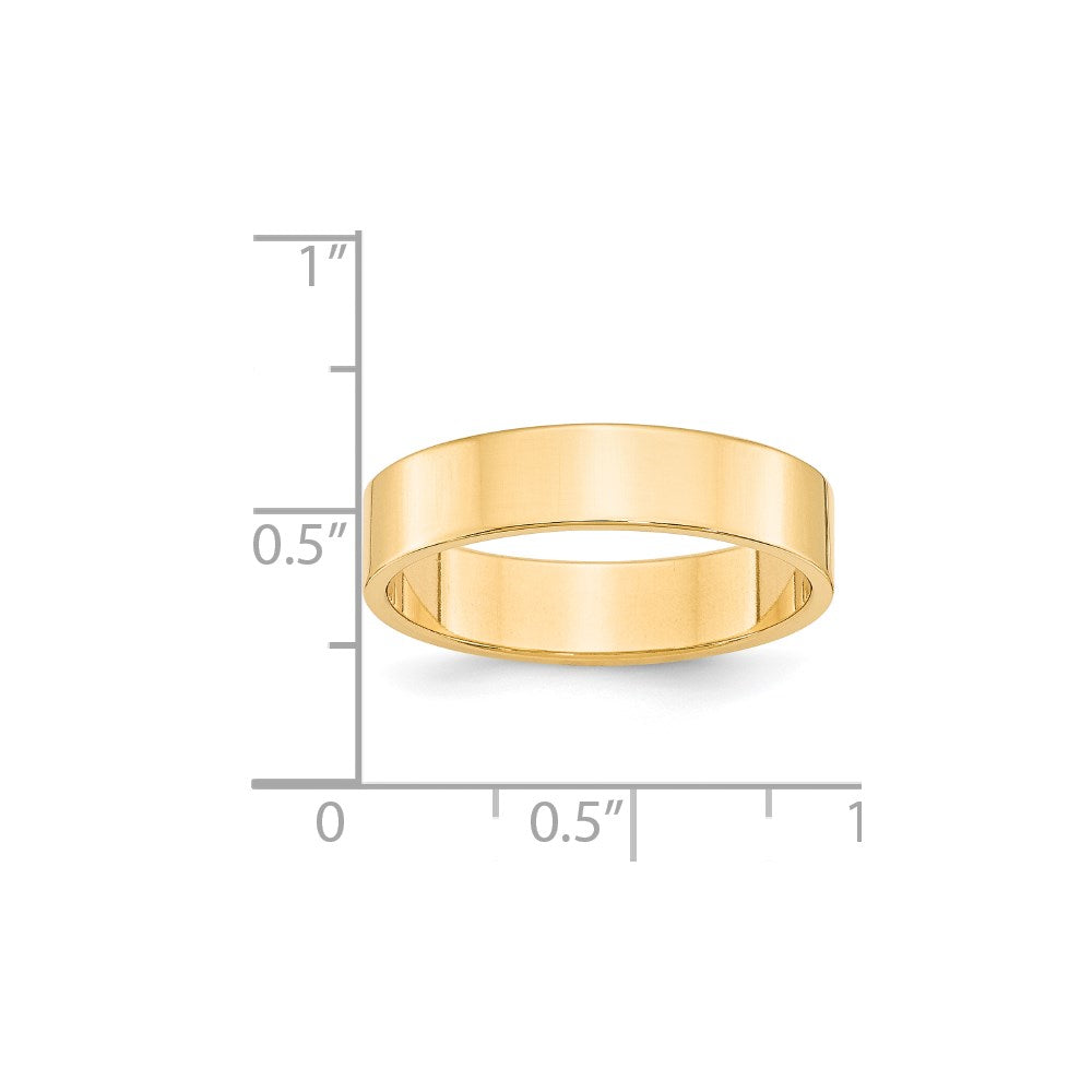 Solid 14K Yellow Gold 5mm Light Weight Flat Men's/Women's Wedding Band Ring Size 11.5