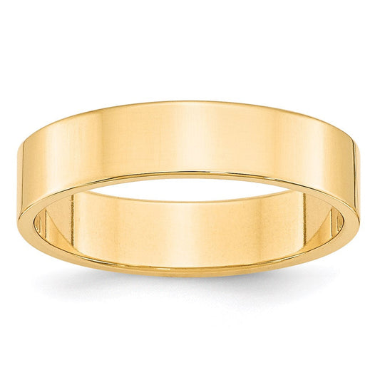 Solid 14K Yellow Gold 5mm Light Weight Flat Men's/Women's Wedding Band Ring Size 9