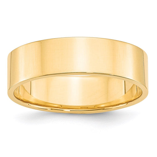 Solid 14K Yellow Gold 6mm Light Weight Flat Men's/Women's Wedding Band Ring Size 6