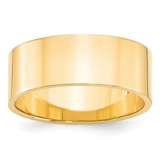 Solid 14K Yellow Gold 8mm Light Weight Flat Men's/Women's Wedding Band Ring Size 11.5