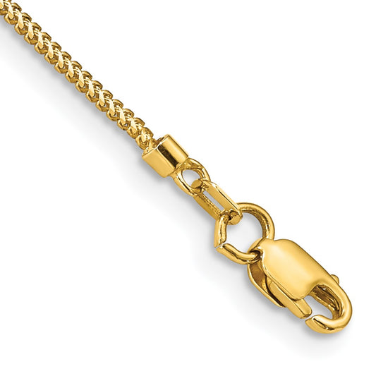 14K Yellow Gold 8 inch .9mm Franco with Lobster Clasp Bracelet