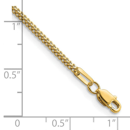 14K Yellow Gold 8 inch 1.3mm Franco with Lobster Clasp Bracelet