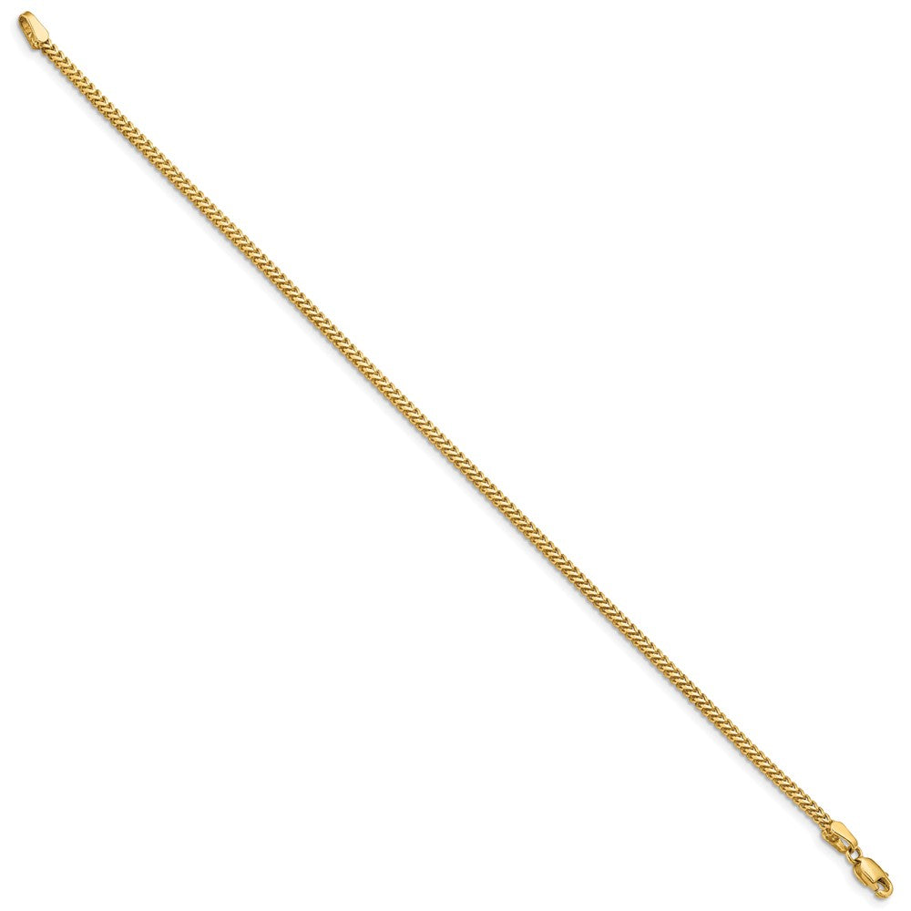 14K Yellow Gold 7 inch 1.5mm Franco with Lobster Clasp Bracelet