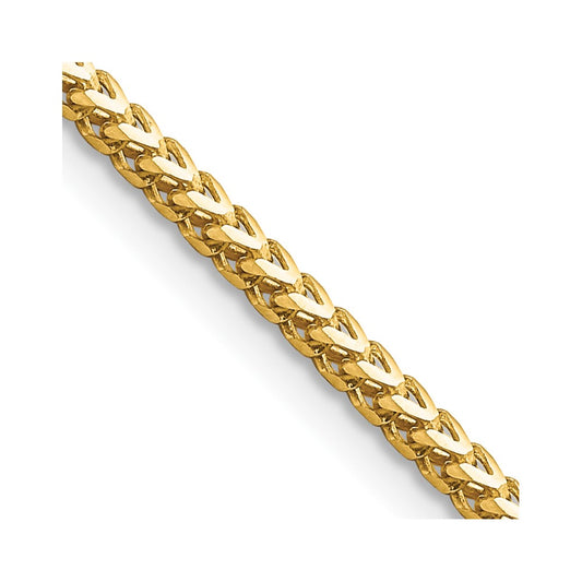 14K Yellow Gold 16 inch 2mm Franco with Lobster Clasp Chain Necklace