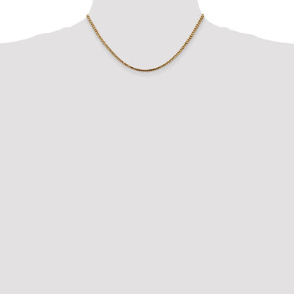 14K Yellow Gold 16 inch 2.5mm Franco with Lobster Clasp Chain Necklace