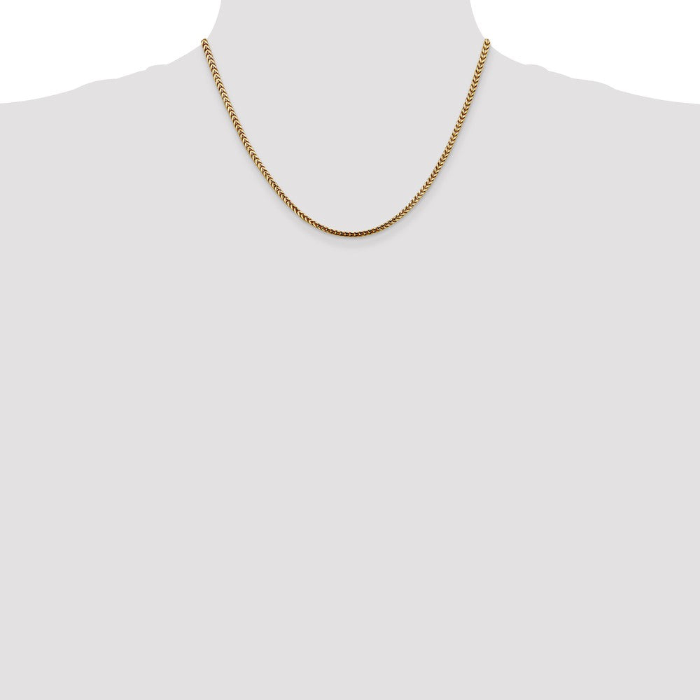14K Yellow Gold 18 inch 2.5mm Franco with Lobster Clasp Chain Necklace