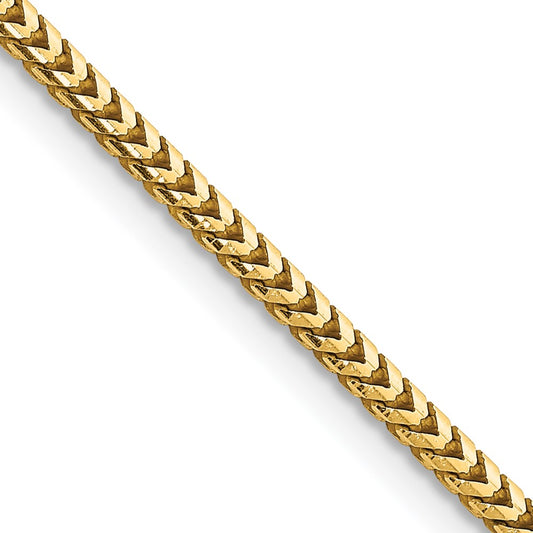 14K Yellow Gold 18 inch 2.5mm Franco with Lobster Clasp Chain Necklace