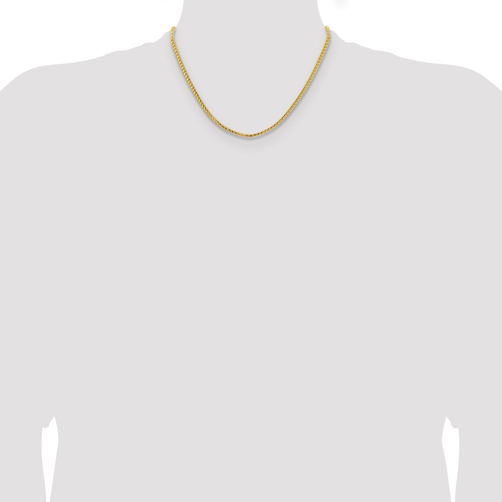 14K Yellow Gold 18 inch 3mm Franco with Fancy Lobster Clasp Chain Necklace