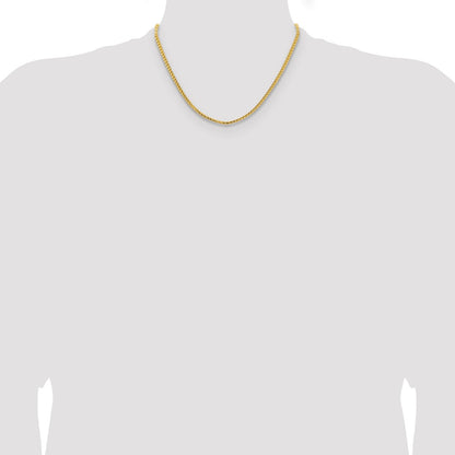 14K Yellow Gold 18 inch 3mm Franco with Fancy Lobster Clasp Chain Necklace