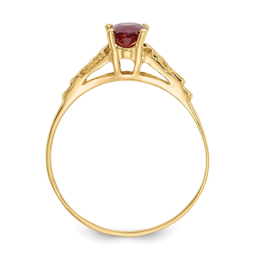 14k yellow gold madi k synthetic garnet ring gk275