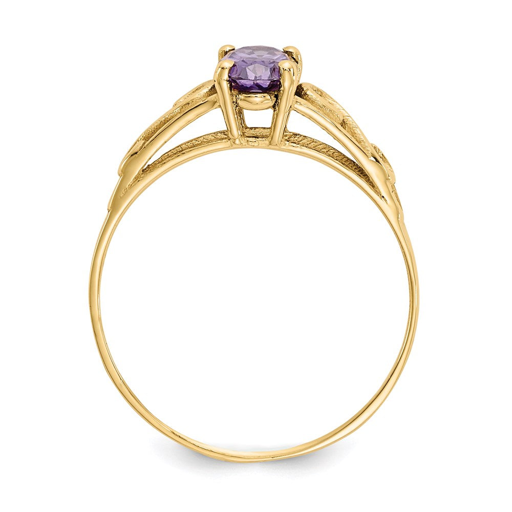 14k yellow gold madi k synthetic amethyst ring gk276
