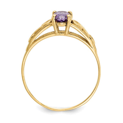 14k yellow gold madi k synthetic amethyst ring gk276