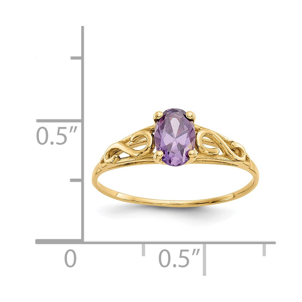 14k yellow gold madi k synthetic amethyst ring gk276