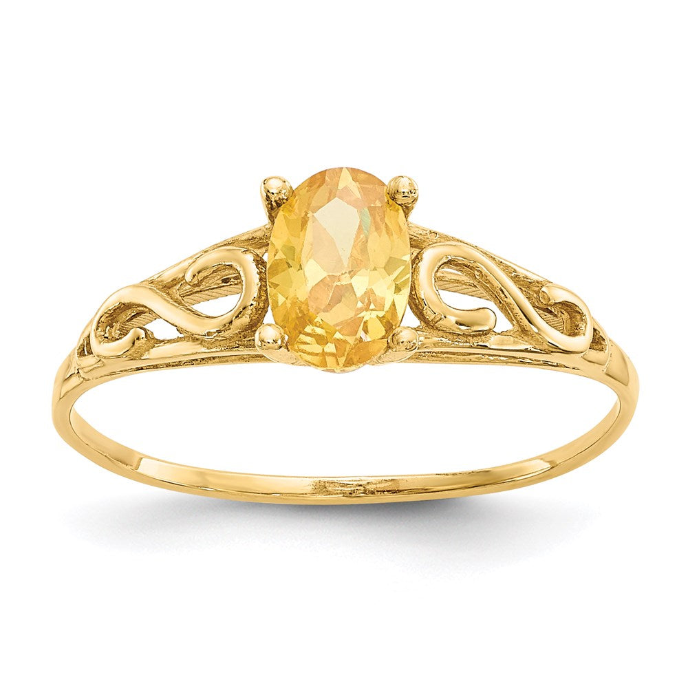 14k yellow gold madi k synthetic citrine ring gk285