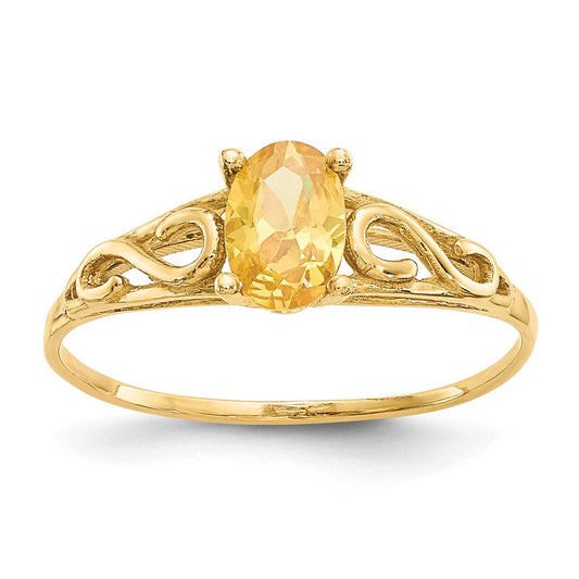14k yellow gold madi k synthetic citrine ring gk285