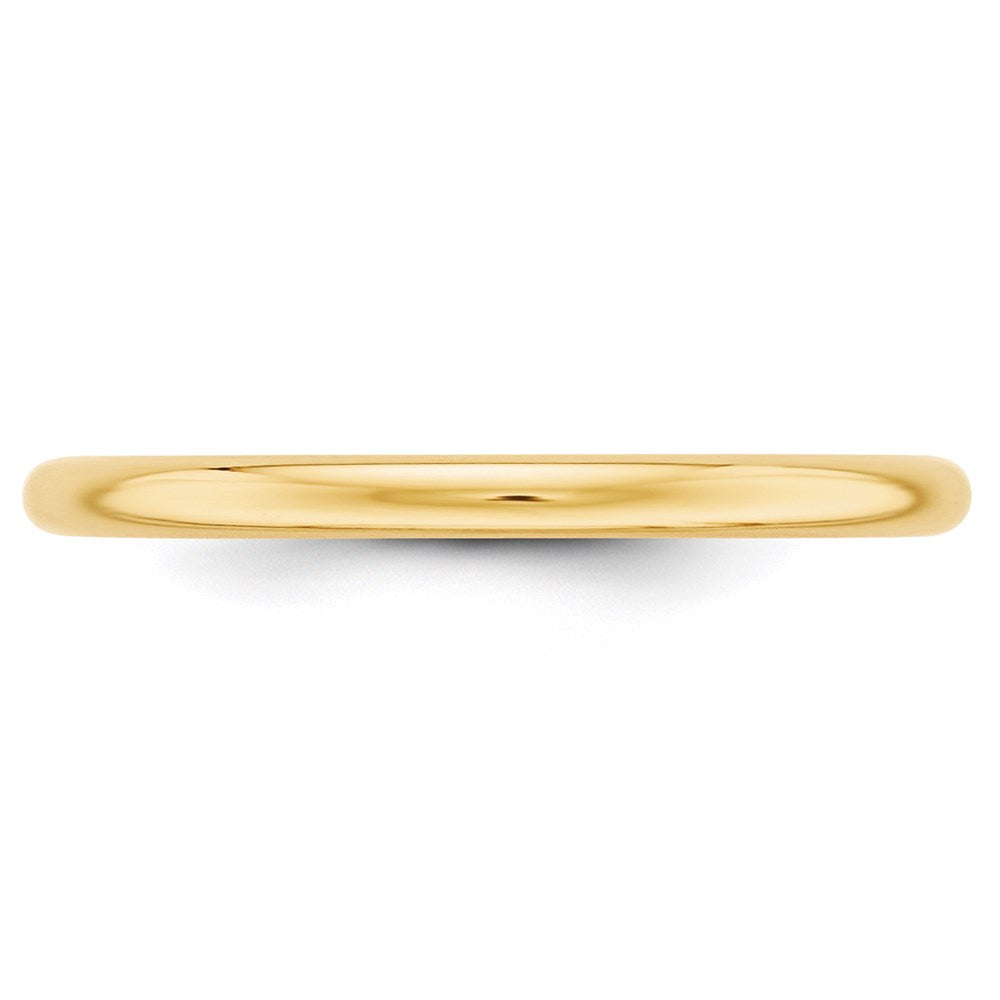 Solid 14K Yellow Gold 2mm Half Round Men's/Women's Wedding Band Ring Size 10.5