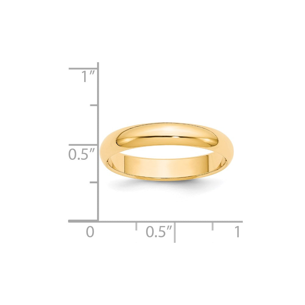 Solid 14K Yellow Gold 4mm Half-Round Wedding Men's/Women's Wedding Band Ring Size 10.5