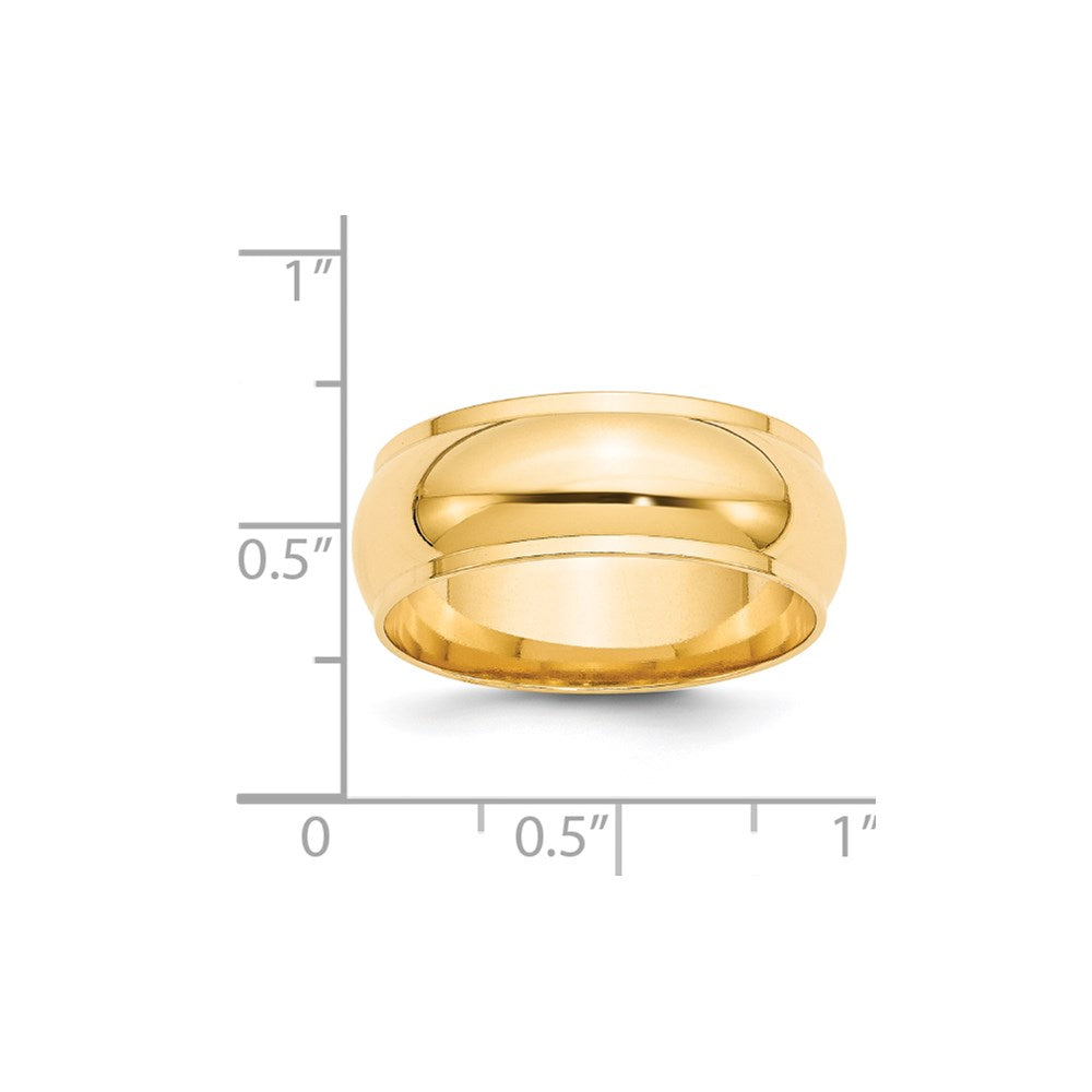 Solid 14K Yellow Gold 8mm Half Round with Edge Men's/Women's Wedding Band Ring Size 12.5