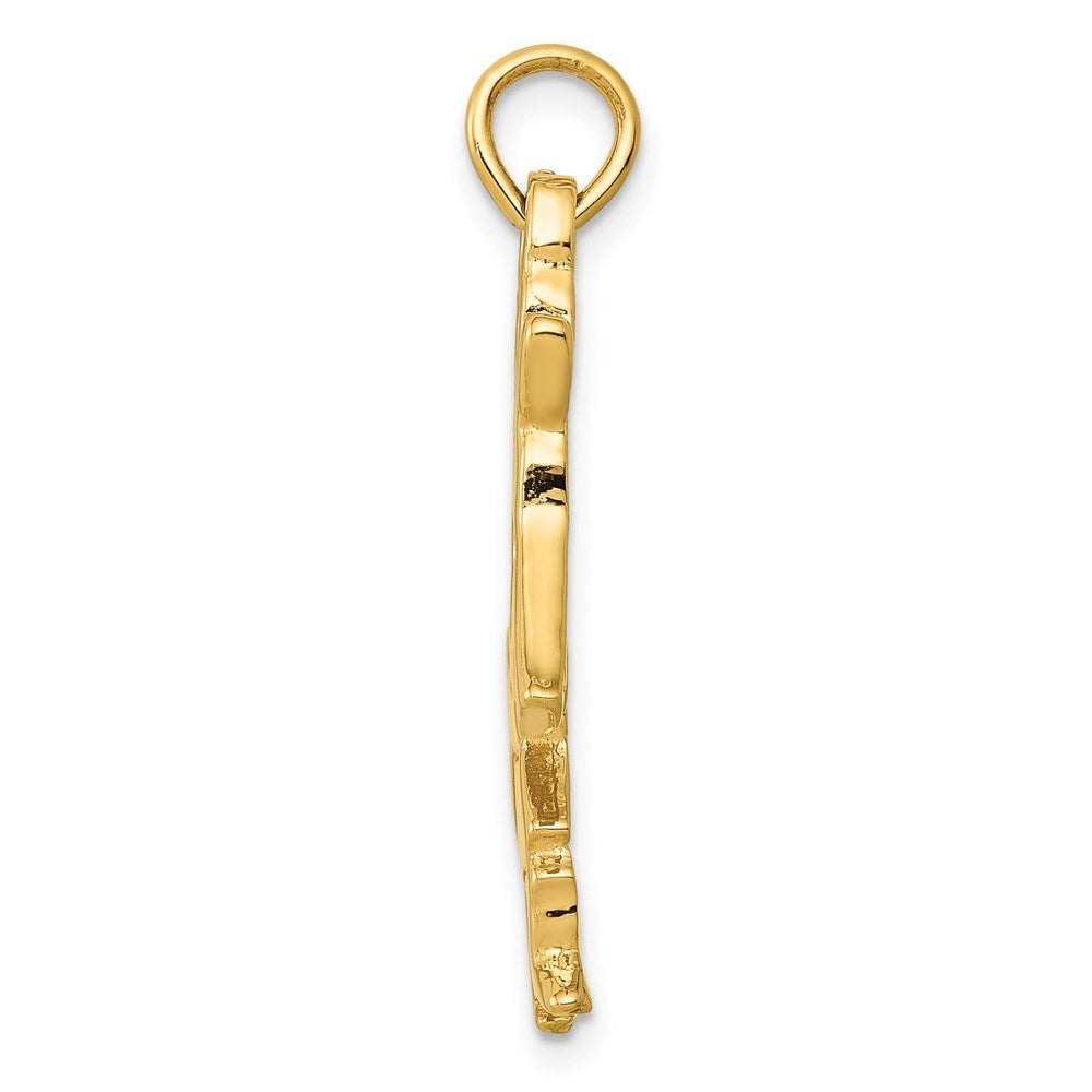 14k Yellow Gold Polished 3-Dimensional Kokopelli Charm