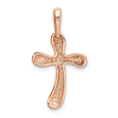 14k Rose Gold Freeform Cross Pendant