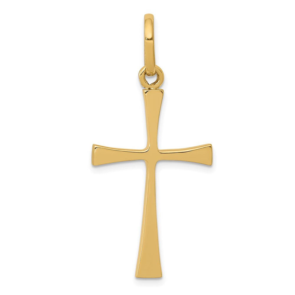14k Yellow Gold Polished Cross Pendant