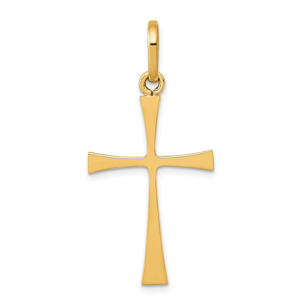 14k Yellow Gold Polished Cross Pendant