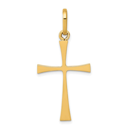14k Yellow Gold Polished Cross Pendant