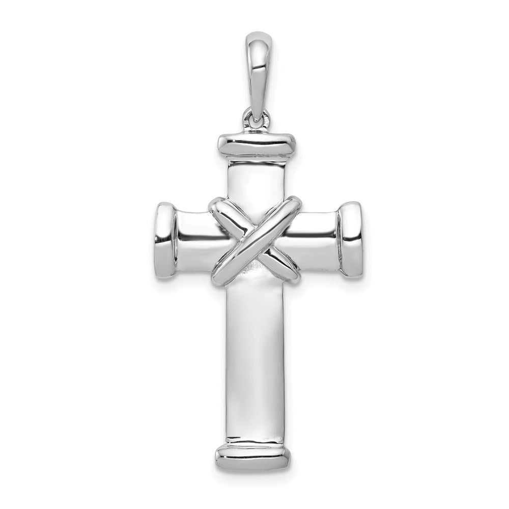 14k White Gold Latin Cross Pendant