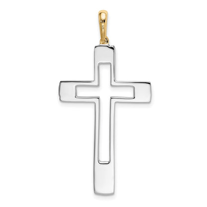 14k Two-tone Gold Fancy Cross Pendant