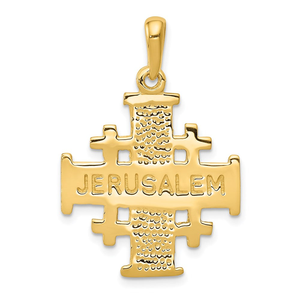 14k Yellow Gold Jerusalem Cross Pendant