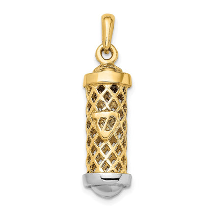 14k Two-tone Gold Two-tone Gold 3D Mezuzah Pendant