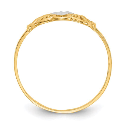 14k yellow gold w rhodium filigree ring k2051