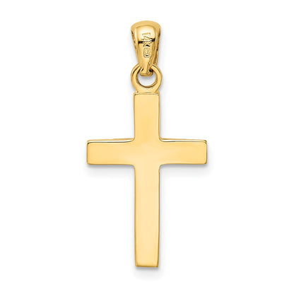 14k Yellow & Rhodium Gold w/Rhodium Cross Pendant