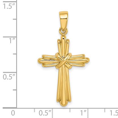 14k Yellow Gold Polished Cross Charm