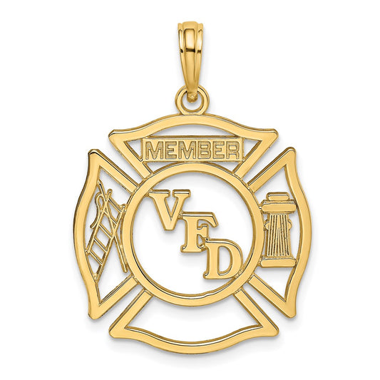 14k Yellow Gold VFD Member Shield Charm