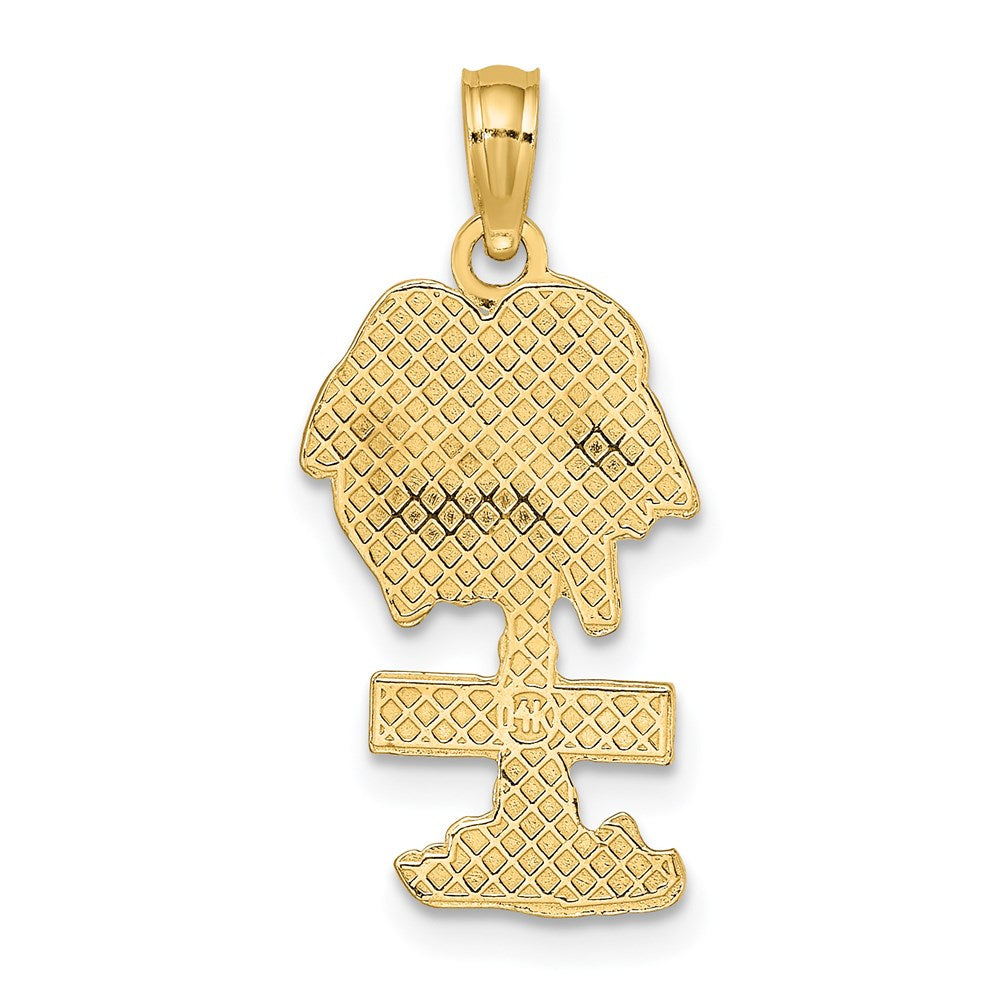 14k Yellow Gold ST. GEORGE Palm Tree Charm