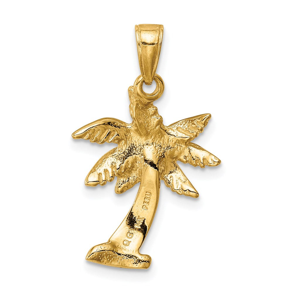 14k Yellow Gold Palm Tree Pendant