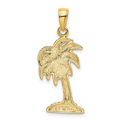 14k Yellow Gold Palm Tree Pendant