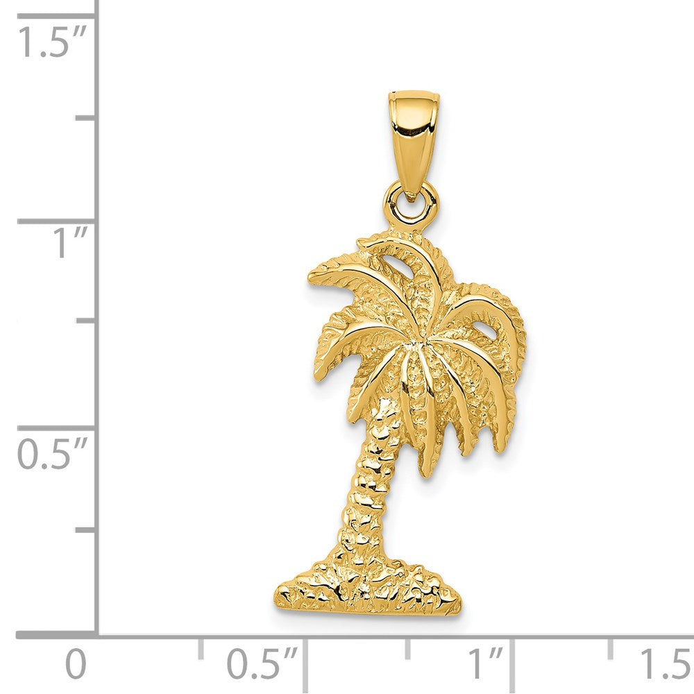 14k Yellow Gold Palm Tree Pendant