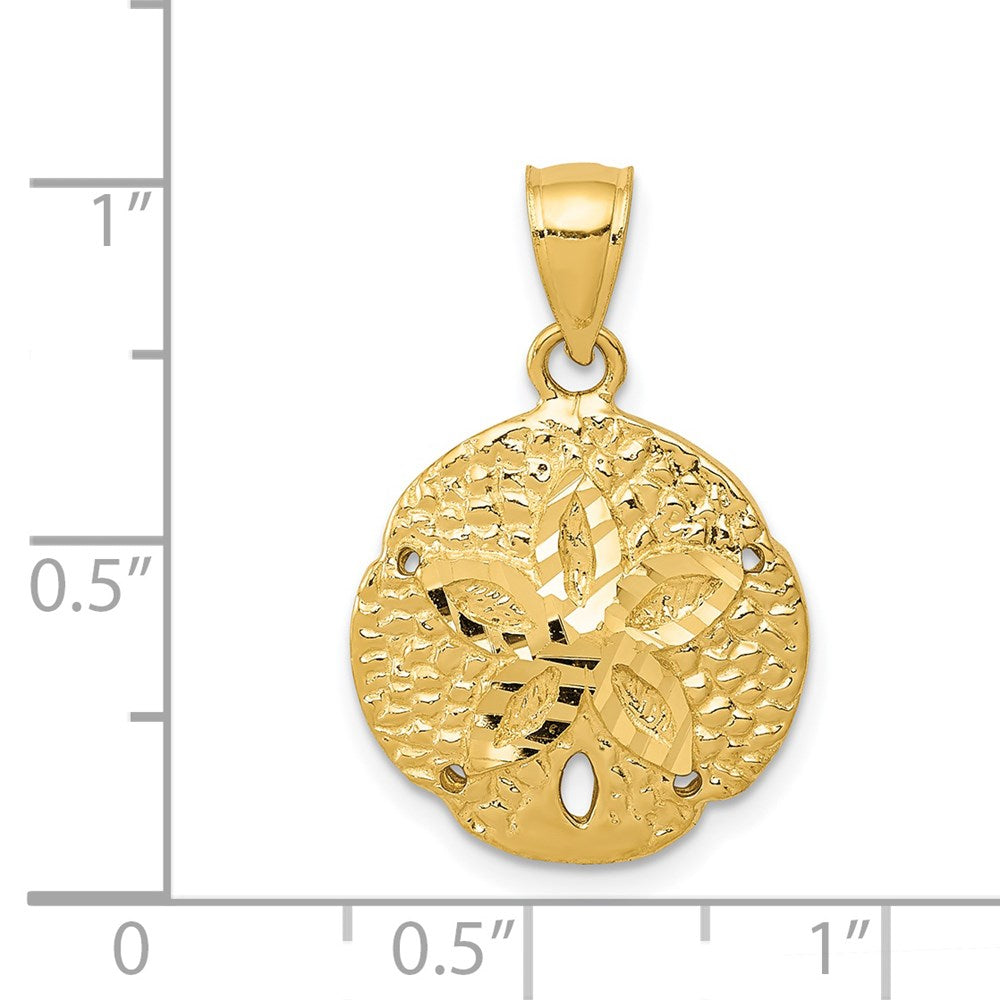 14k Yellow Gold Sand Dollar Pendant